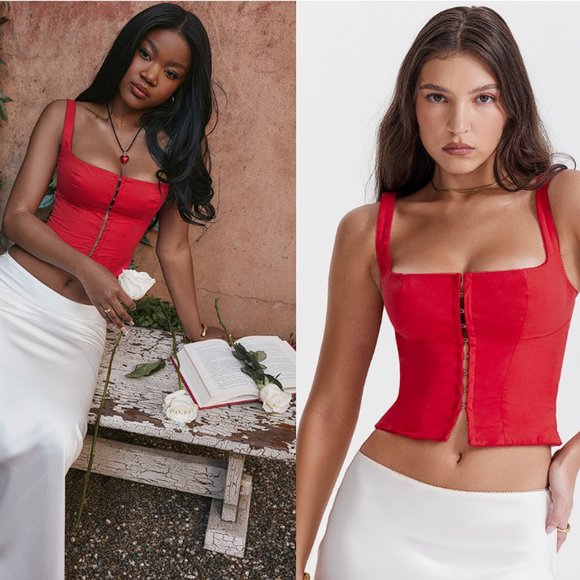 HOUSE OF CB 'Pia' Cherry Corset NWOT - Picture 3 of 14